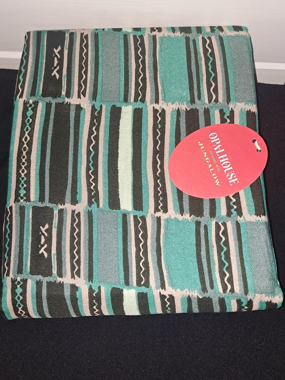 Opalhouse Teal & Black Patterned Bedding Cover